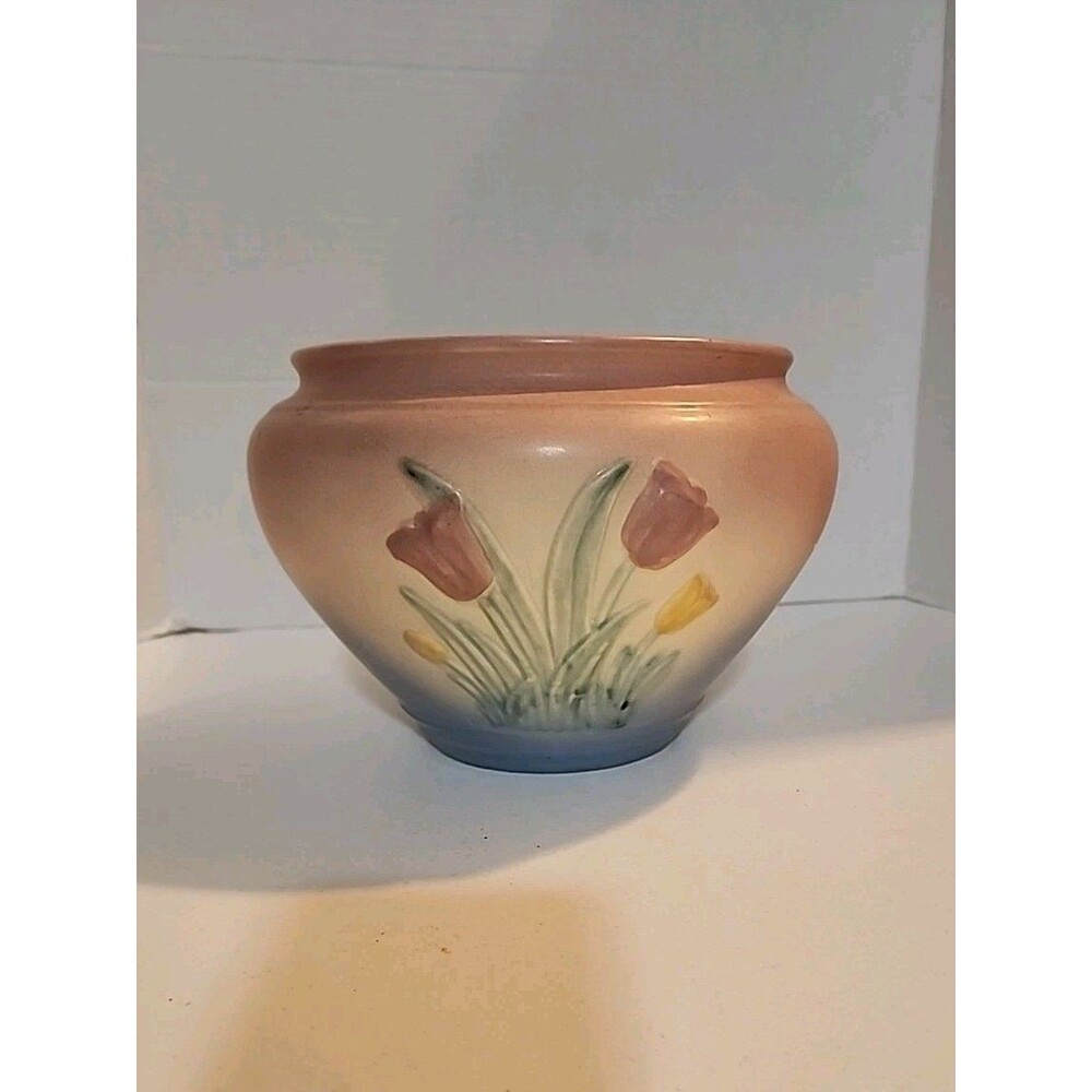 Hull Tulip Planter Urn Vase #790 Vintage Made In USA 9"×9"×7.5" Rare Pottery